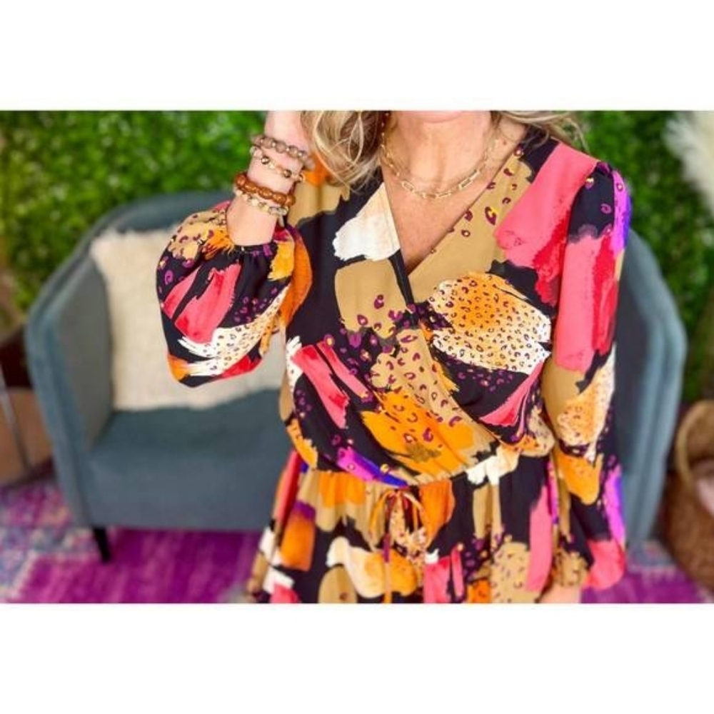 💘 NEW FSL APPAREL peyton multi print long sleeve romper in multi - Picture 3 of 7